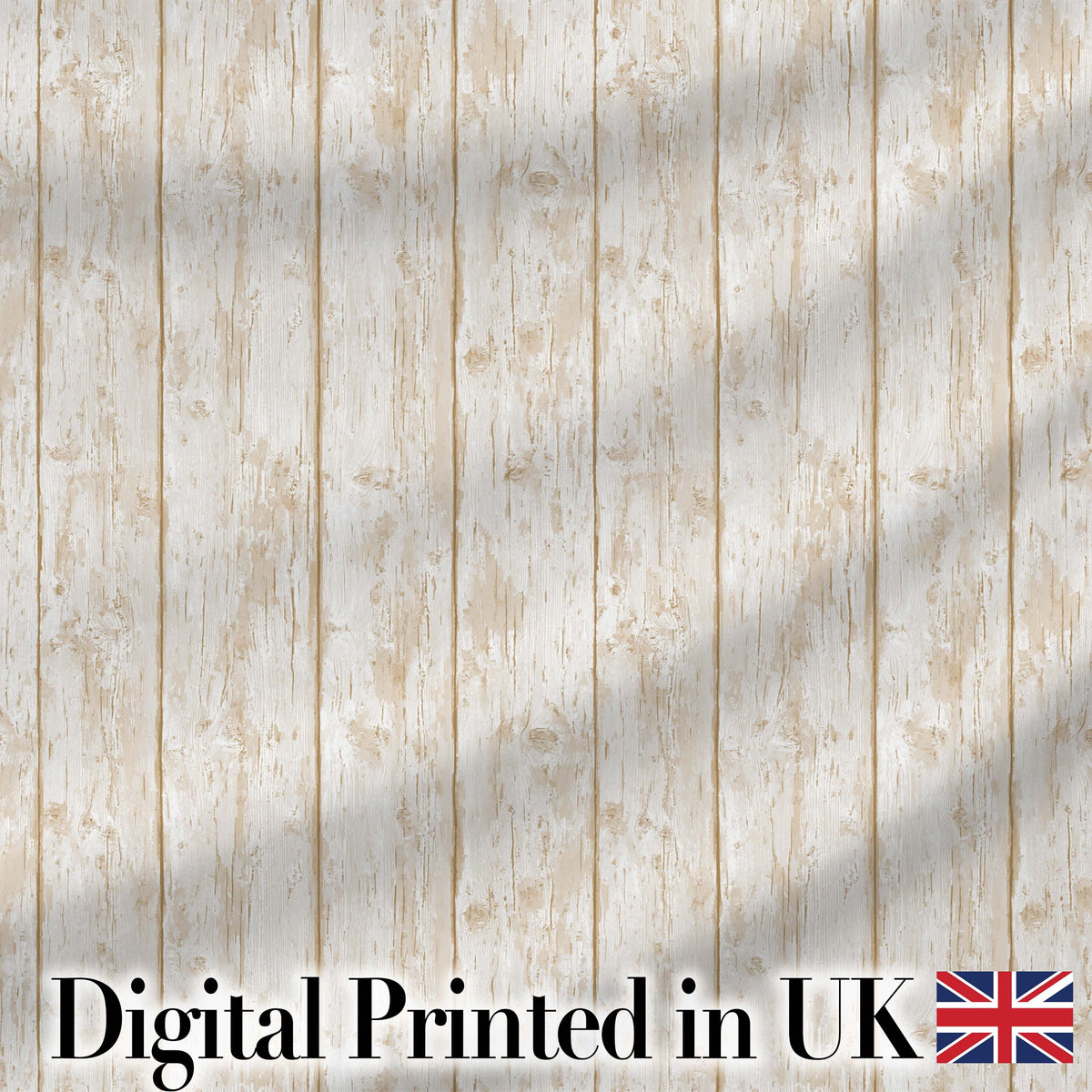 Rustic Whitewashed Wooden Plank Texture Pattern with Neutral Distressed Finish Digital Print Fabric by the Metre UK Sewing Quilting Textile