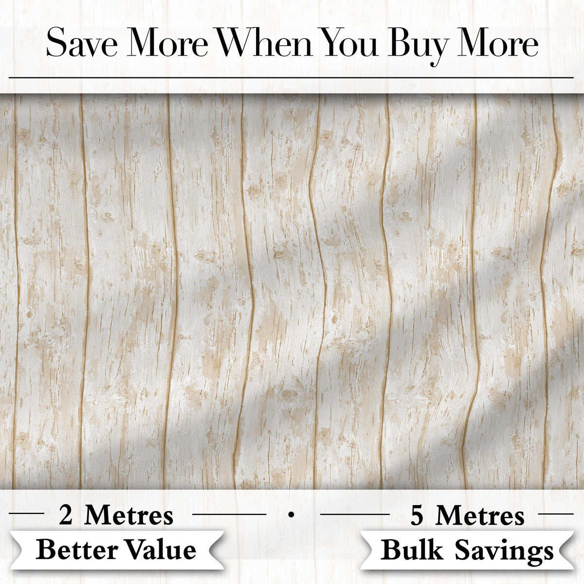 Rustic Whitewashed Wooden Plank Texture Pattern with Neutral Distressed Finish Digital Print Fabric by the Metre UK Sewing Quilting Textile