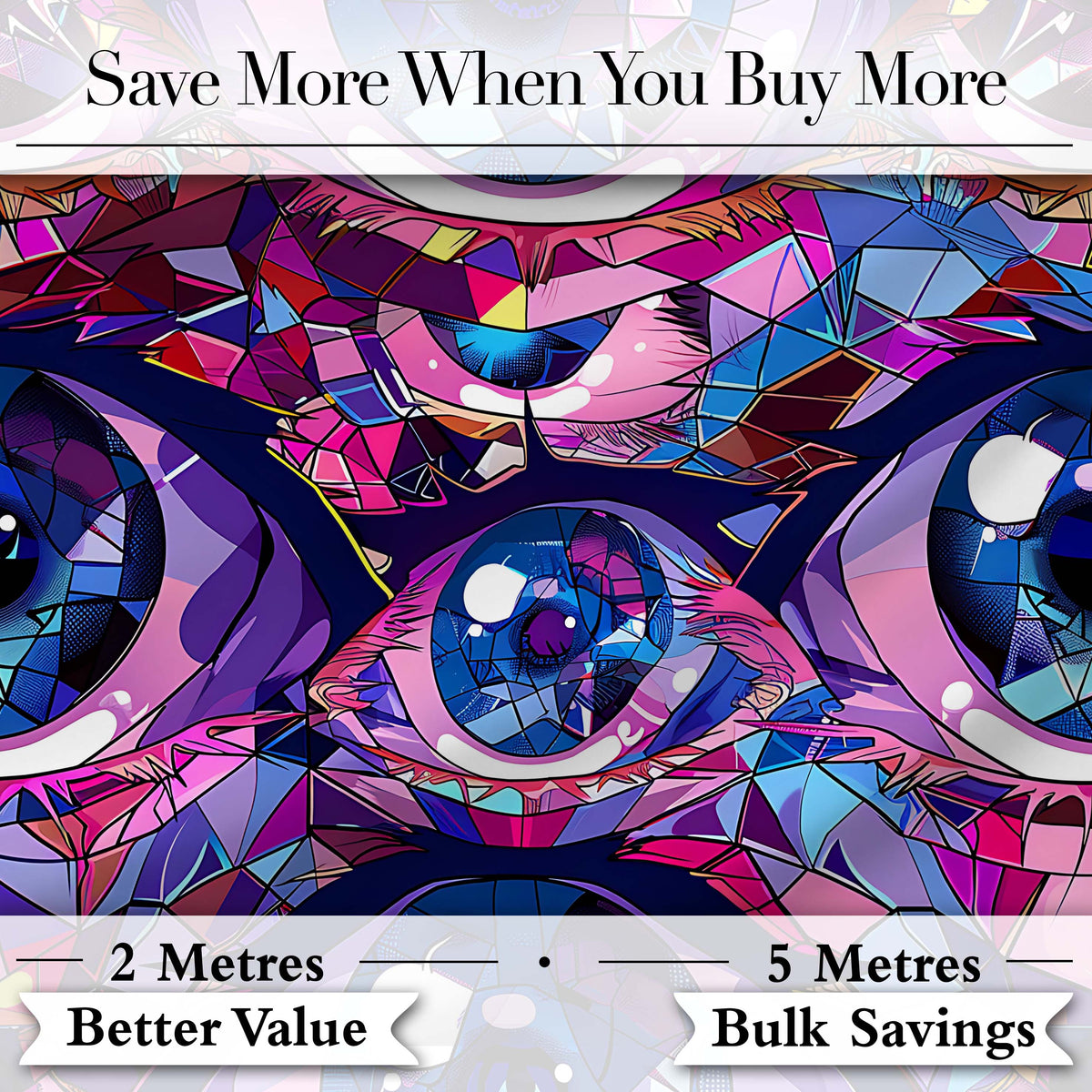 Colorful Geometric Eye Mosaic Seamless Pattern Modern Abstract Artistic Design Digital Print Fabric by the Metre UK Sewing Quilting Textile