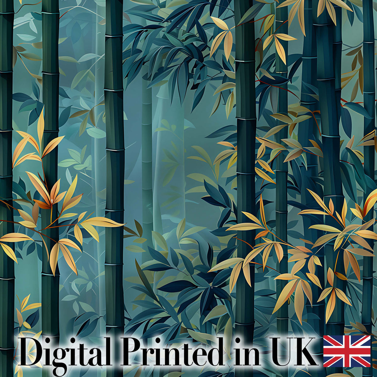 Serene Bamboo Forest with Soft Mist Pattern Asian Nature Botanical Design Digital Print Fabric by the Metre UK Sewing Quilting Textile