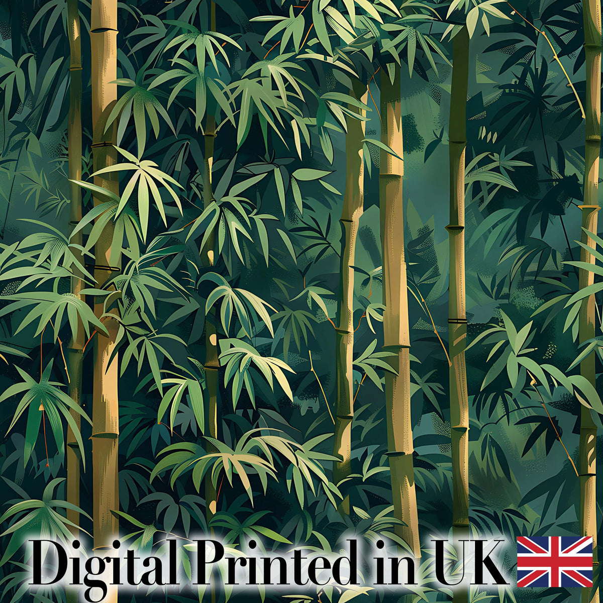 Dense Bamboo Jungle Leaves Seamless Pattern Lush Tropical Botanical Design Digital Print Fabric by the Metre UK Sewing Quilting Textile