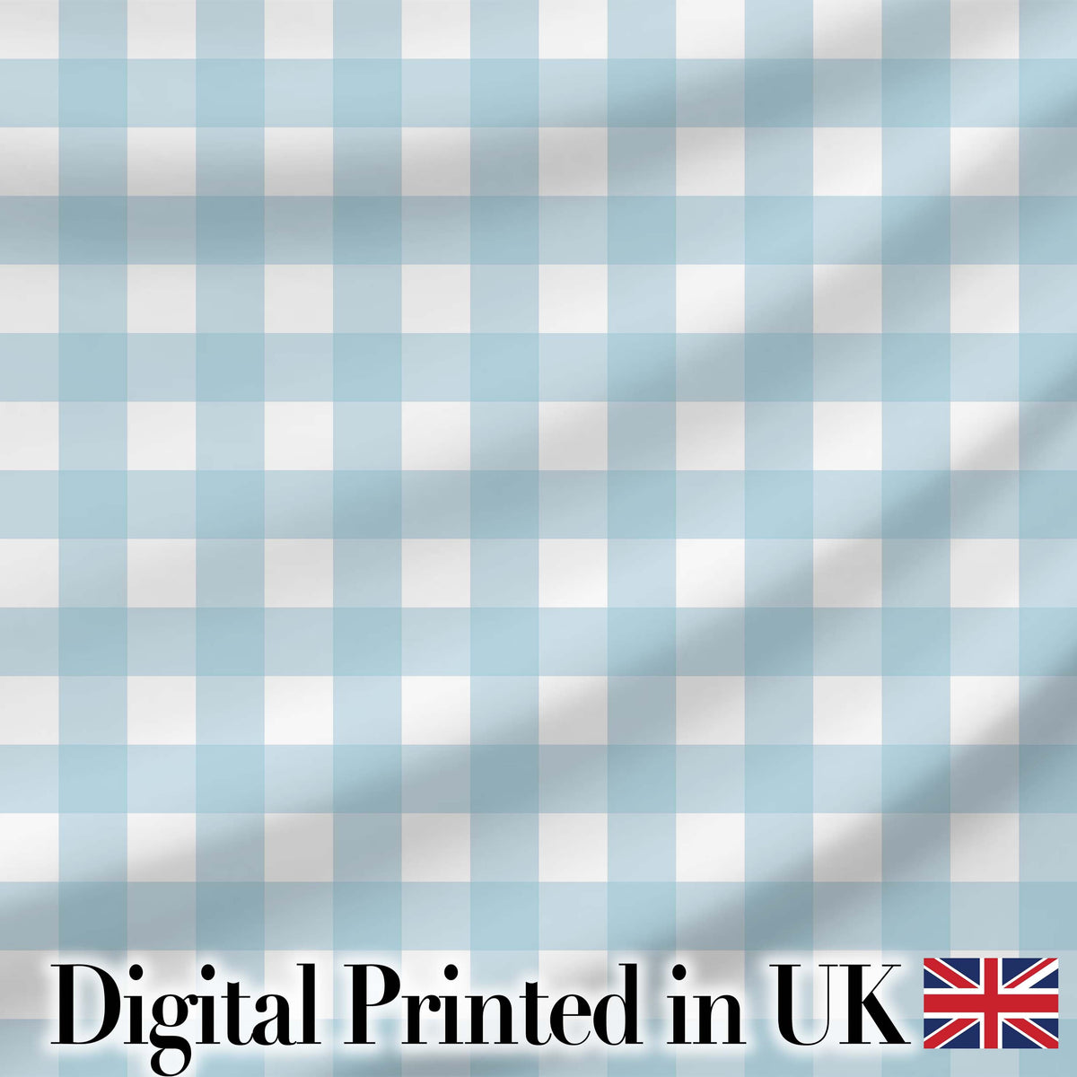 Soft Blue And White Gingham Check Seamless Pattern Classic Fabric Digital Print Fabric by the Metre UK Sewing Quilting Textile