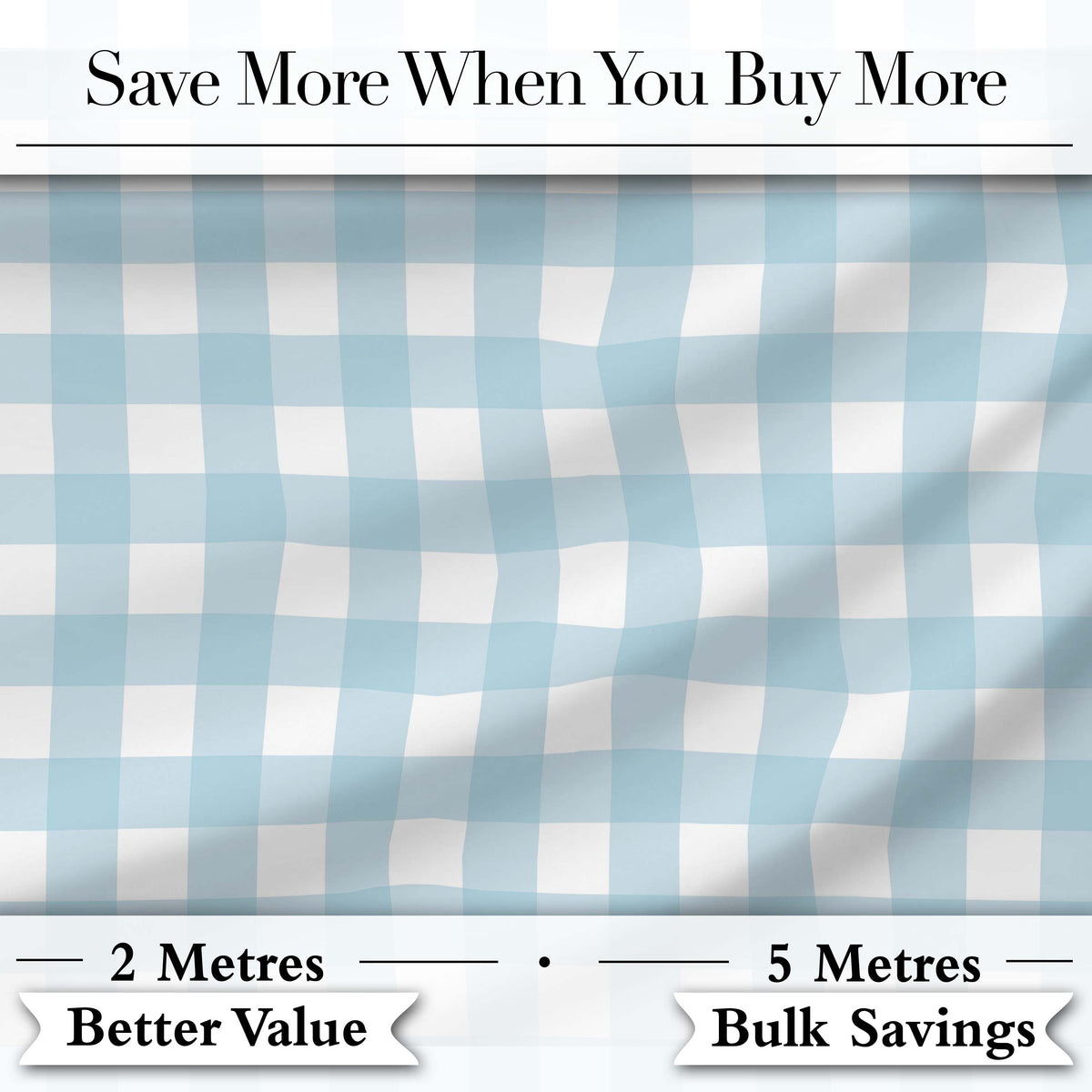 Soft Blue And White Gingham Check Seamless Pattern Classic Fabric Digital Print Fabric by the Metre UK Sewing Quilting Textile