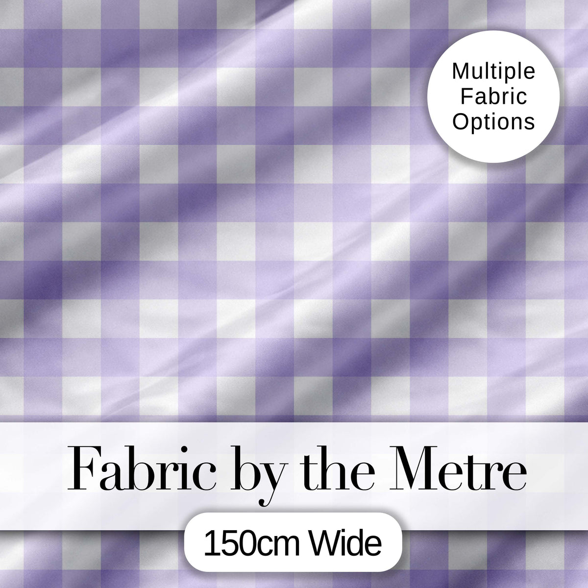 Soft Purple And White Gingham Check Seamless Pattern Classic Fabric Digital Print Fabric by the Metre UK Sewing Quilting Textile