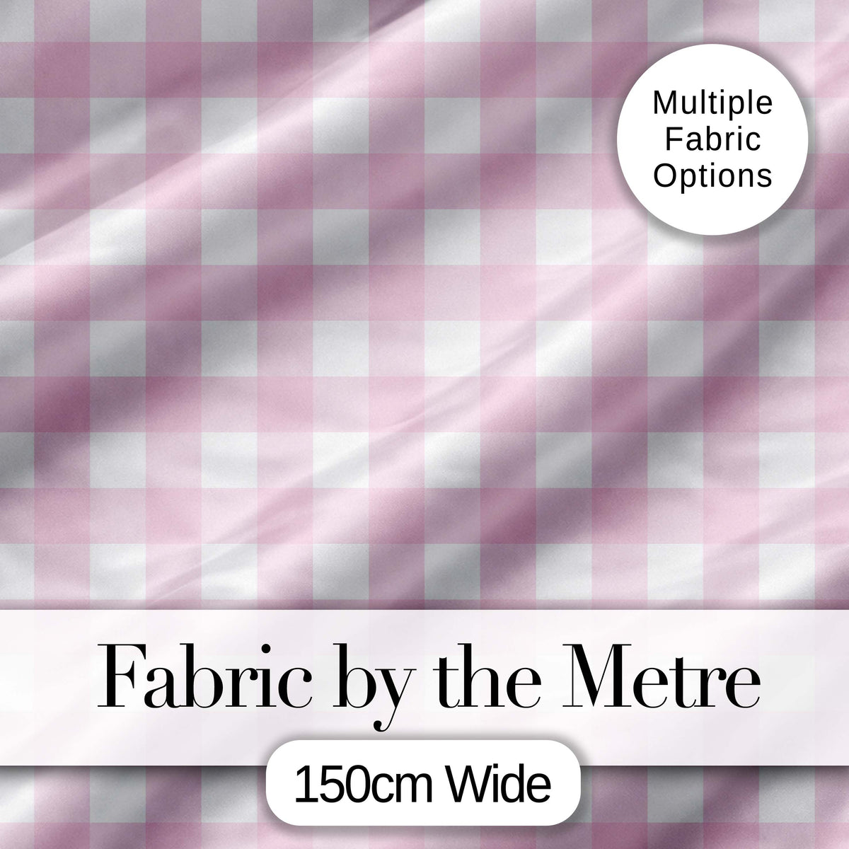 Soft Pink And White Gingham Check Seamless Pattern Classic Fabric Digital Print Fabric by the Metre UK Sewing Quilting Textile