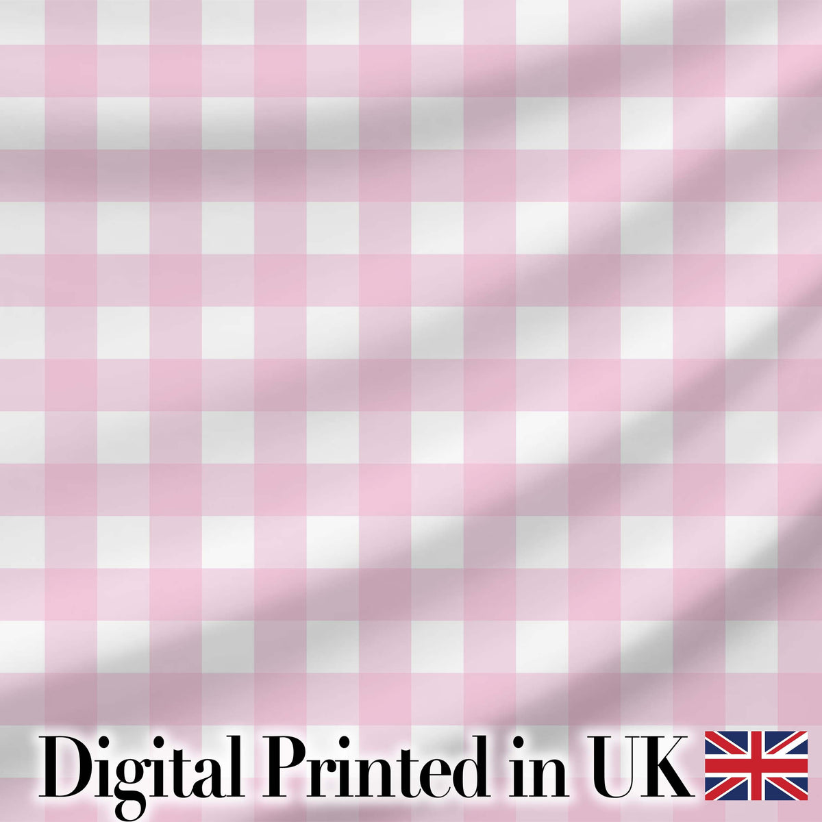 Soft Pink And White Gingham Check Seamless Pattern Classic Fabric Digital Print Fabric by the Metre UK Sewing Quilting Textile