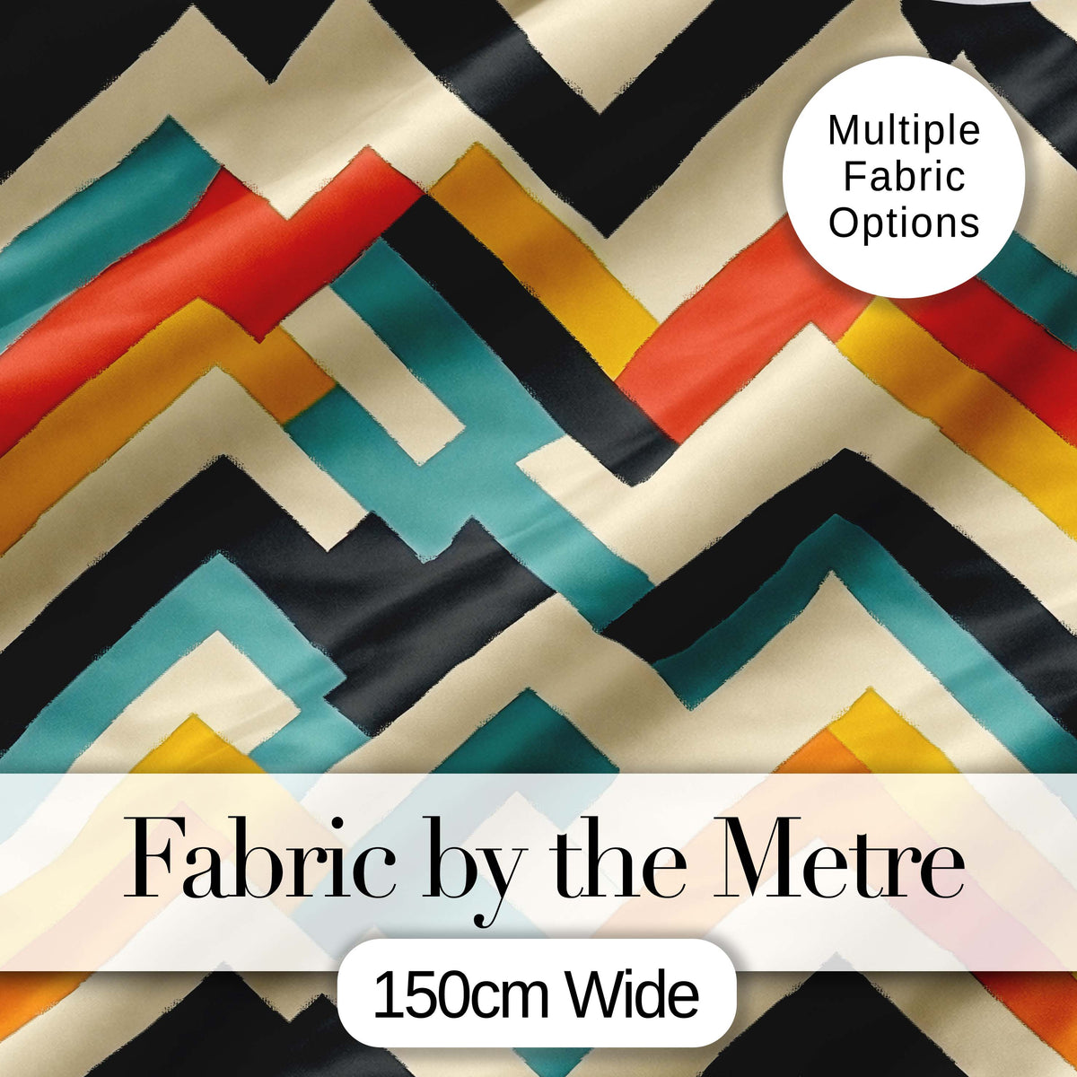 Abstract Chevron Pattern Layered Geometric Modern Style Seamless Pattern Digital Print Fabric by the Metre UK Sewing Quilting Textile