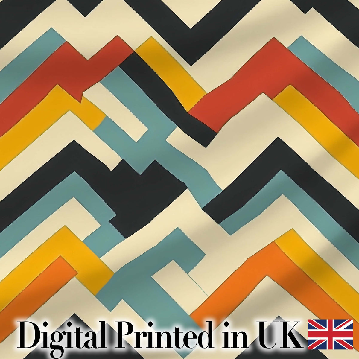 Abstract Chevron Pattern Layered Geometric Modern Style Seamless Pattern Digital Print Fabric by the Metre UK Sewing Quilting Textile