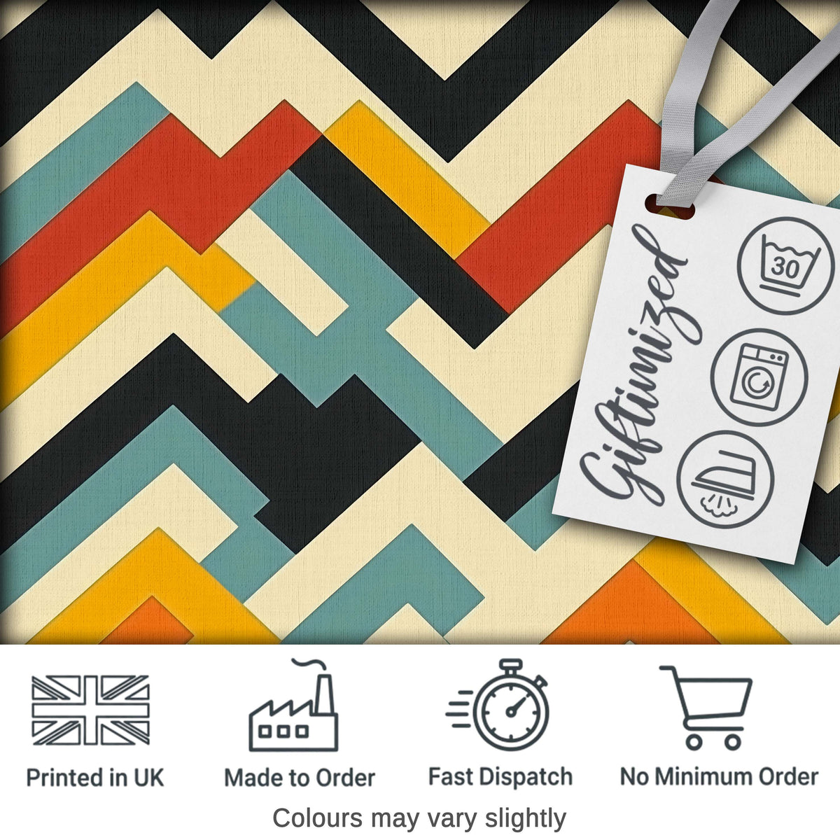 Abstract Chevron Pattern Layered Geometric Modern Style Seamless Pattern Digital Print Fabric by the Metre UK Sewing Quilting Textile