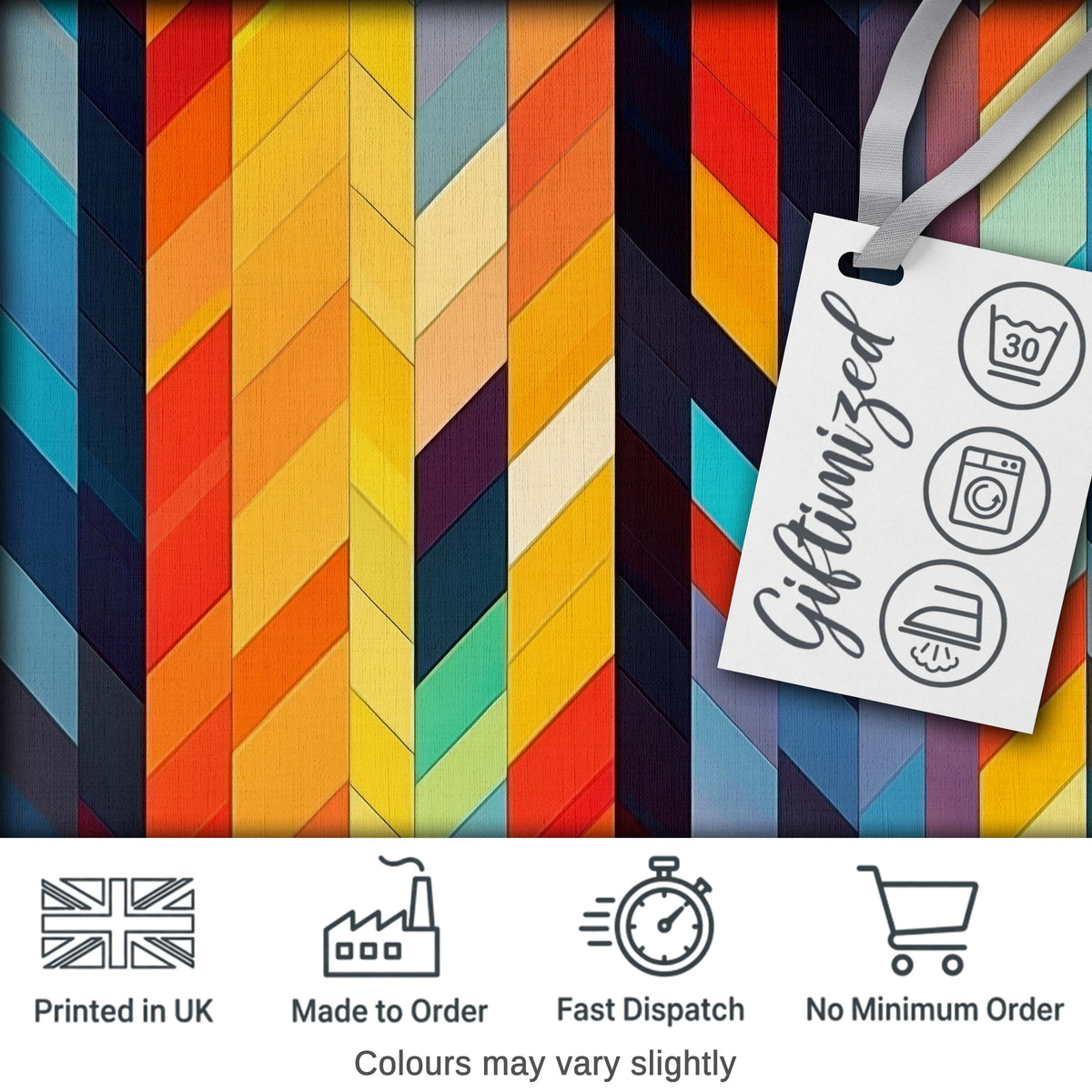 Abstract Vertical Geometric Stripes Colorful Modern Seamless Pattern Digital Print Fabric by the Metre UK Sewing Quilting Textile