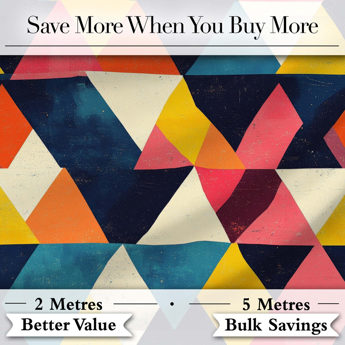 Abstract Colorful Triangle Mosaic Geometric Seamless Pattern Digital Print Fabric by the Metre UK Sewing Quilting Textile