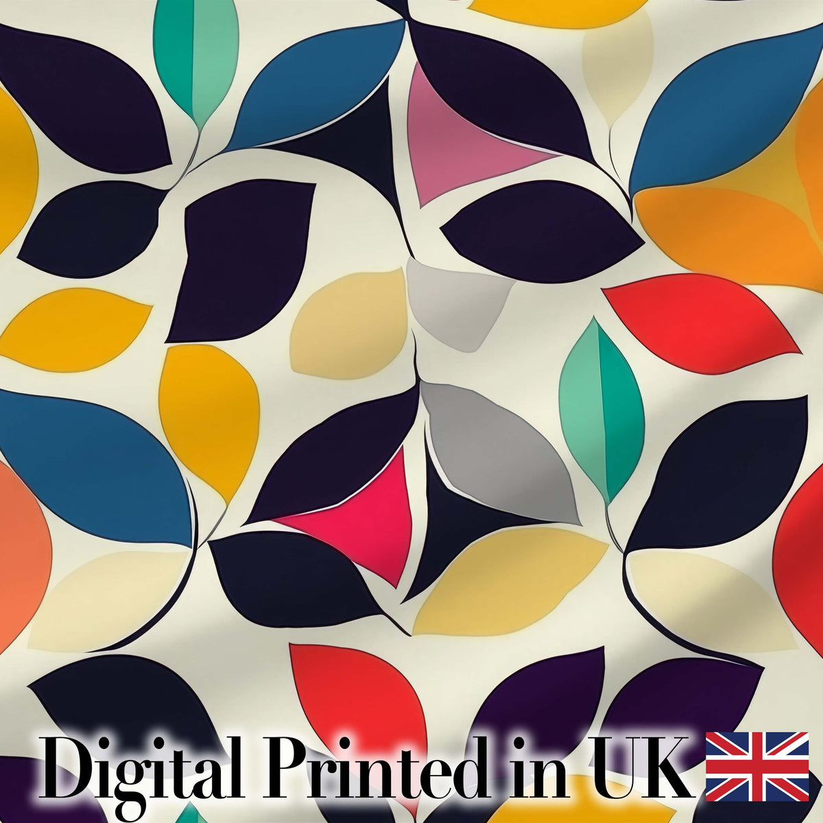 Abstract Stylised Leaf Pattern Soft Colors Seamless Pattern Digital Print Fabric by the Metre UK Sewing Quilting Textile