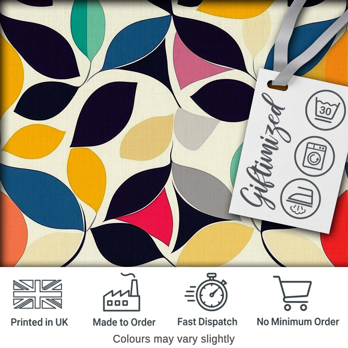 Abstract Stylised Leaf Pattern Soft Colors Seamless Pattern Digital Print Fabric by the Metre UK Sewing Quilting Textile