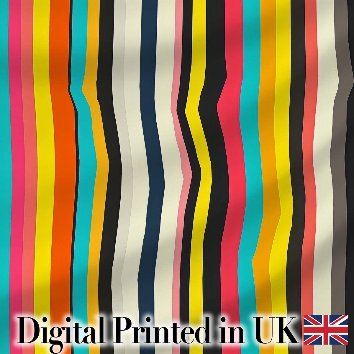 Abstract Vertical Multicolor Stripe Style Seamless Pattern Digital Print Fabric by the Metre UK Sewing Quilting Textile