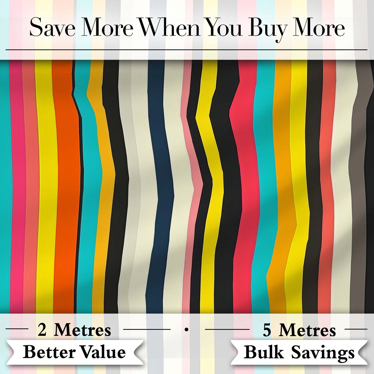 Abstract Vertical Multicolor Stripe Style Seamless Pattern Digital Print Fabric by the Metre UK Sewing Quilting Textile
