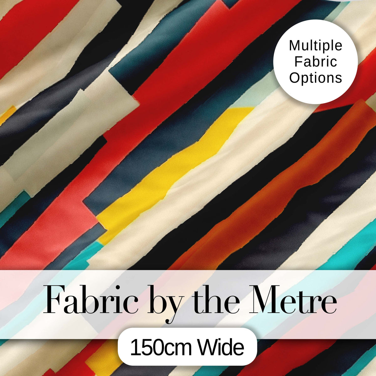Abstract Angled Color Block Stripes Contemporary Seamless Pattern Digital Print Fabric by the Metre UK Sewing Quilting Textile