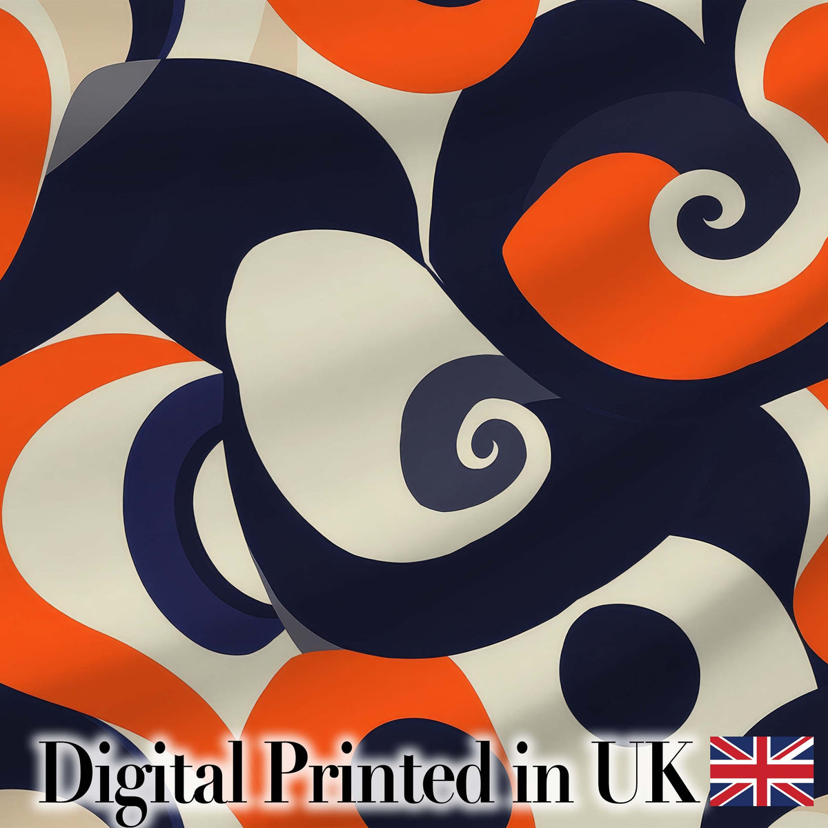 Abstract Organic Curved Shapes Bold Modern Seamless Pattern Digital Print Fabric by the Metre UK Sewing Quilting Textile