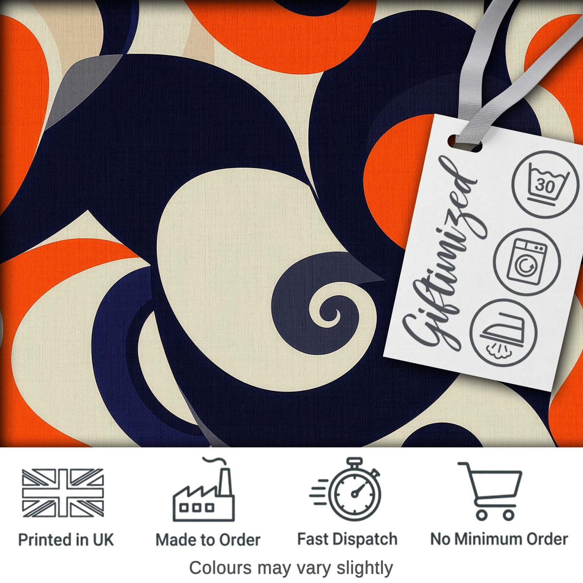 Abstract Organic Curved Shapes Bold Modern Seamless Pattern Digital Print Fabric by the Metre UK Sewing Quilting Textile