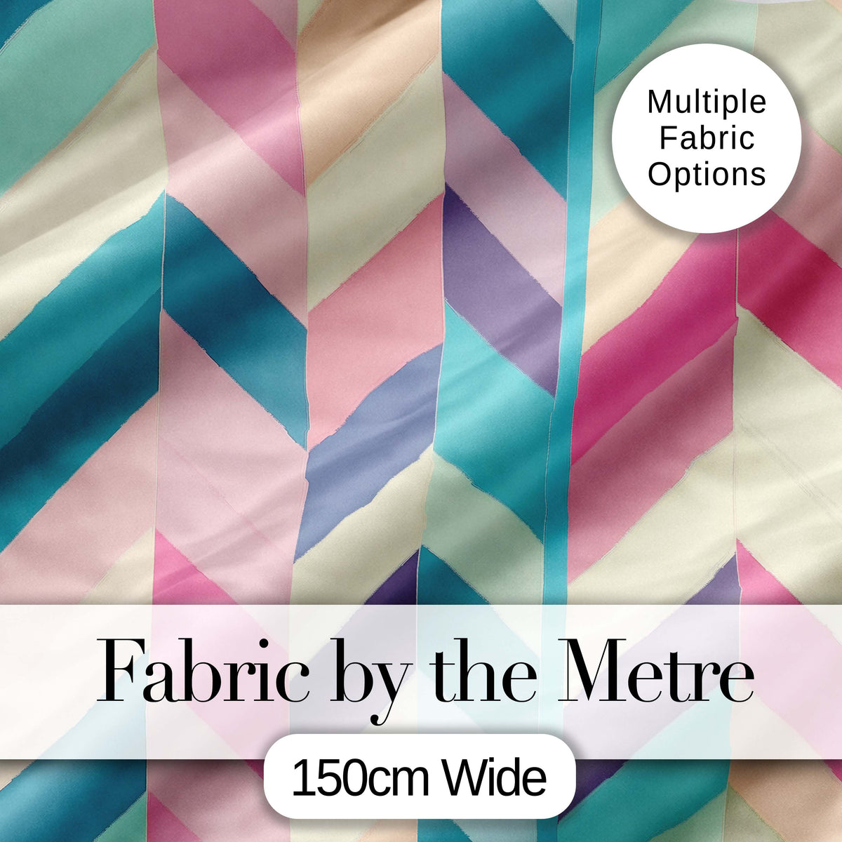 Abstract Pastel Chevron Geometric Soft Angled Shapes Seamless Pattern Digital Print Fabric by the Metre UK Sewing Quilting Textile