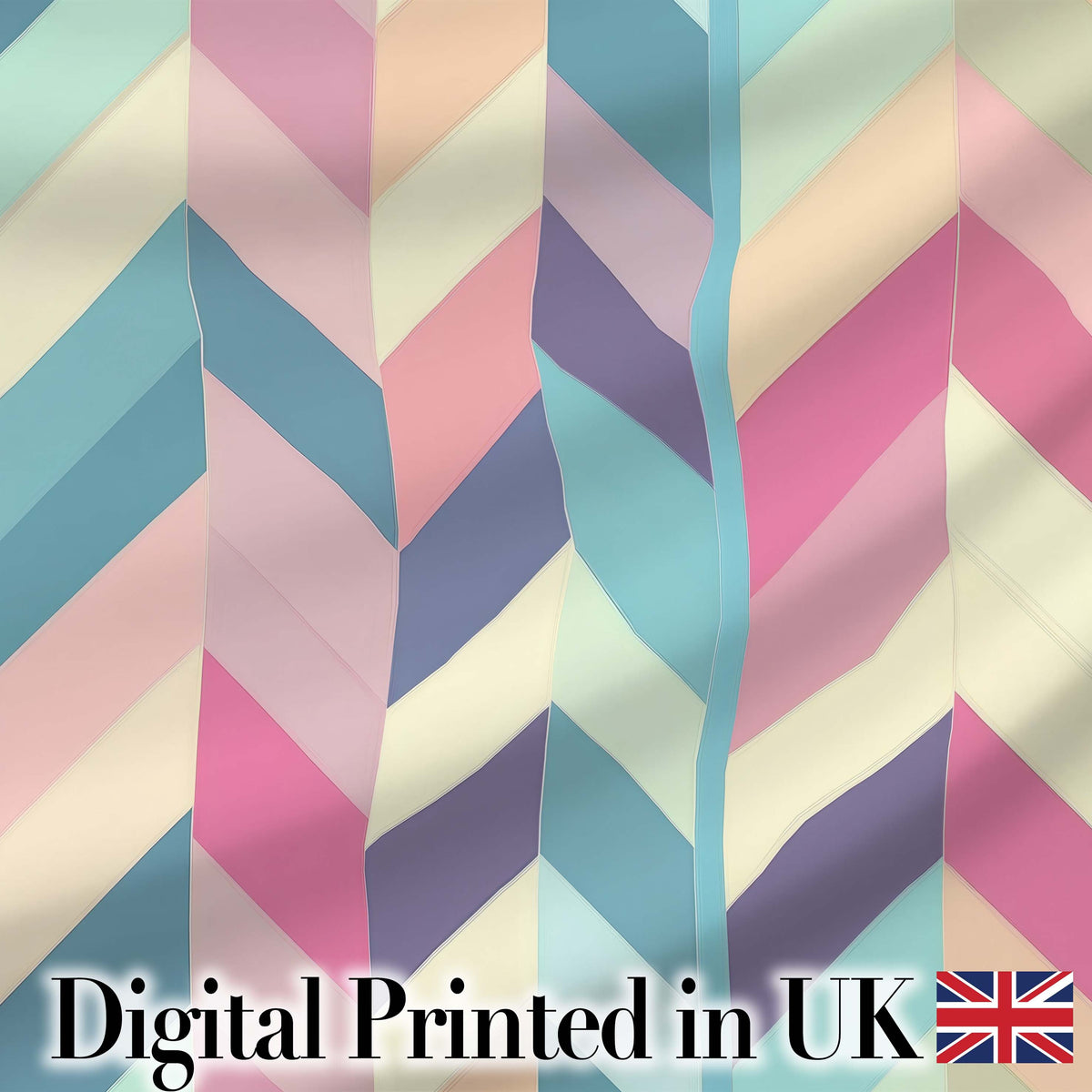 Abstract Pastel Chevron Geometric Soft Angled Shapes Seamless Pattern Digital Print Fabric by the Metre UK Sewing Quilting Textile