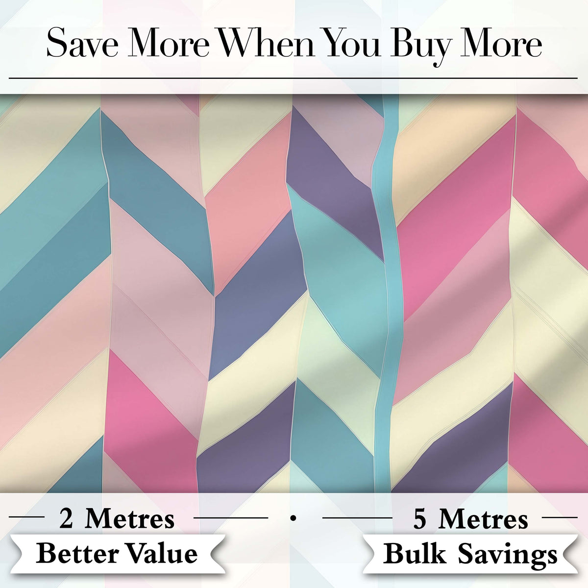 Abstract Pastel Chevron Geometric Soft Angled Shapes Seamless Pattern Digital Print Fabric by the Metre UK Sewing Quilting Textile