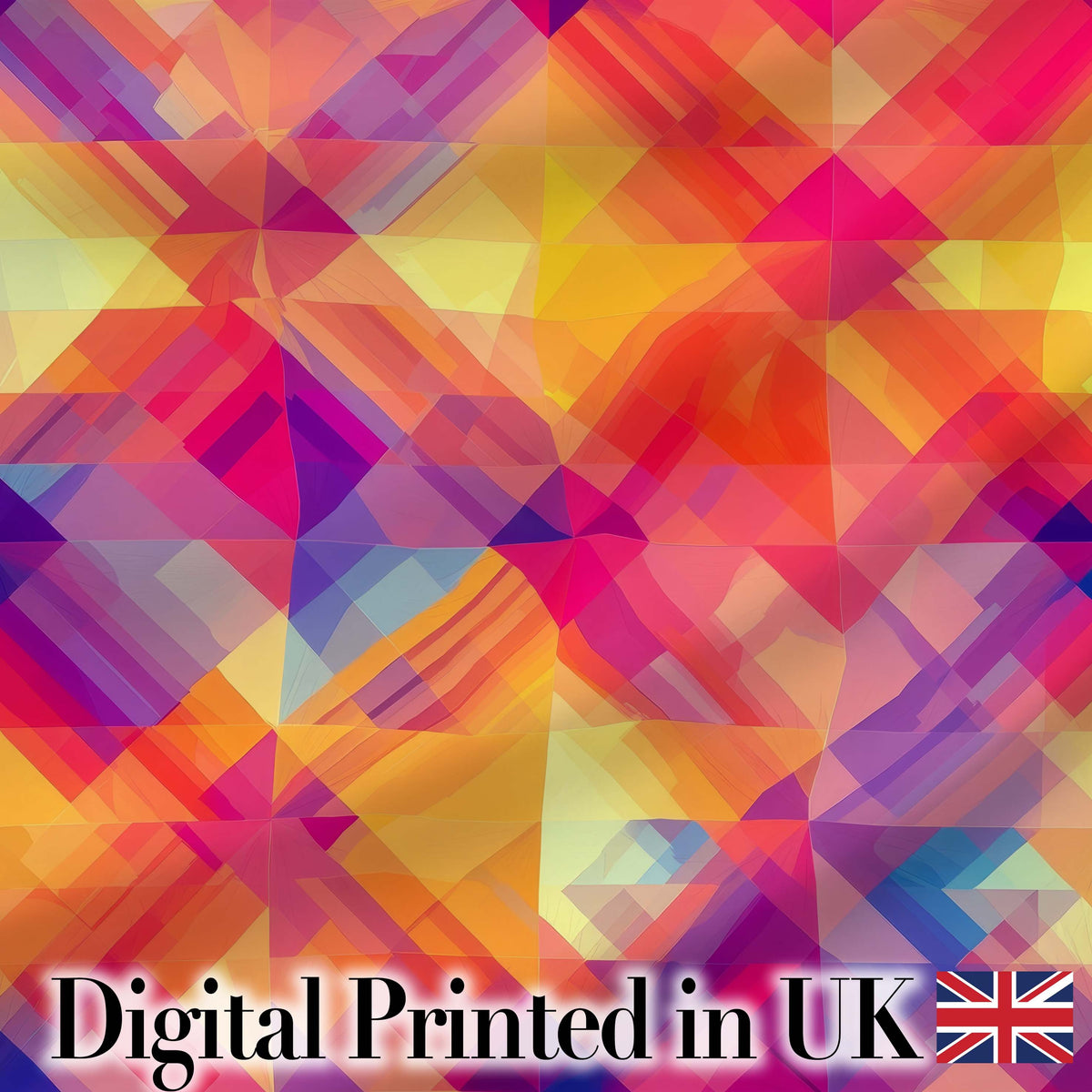 Soft Gradient Polygon Abstract Warm Color Seamless Pattern Digital Print Fabric by the Metre UK Sewing Quilting Textile