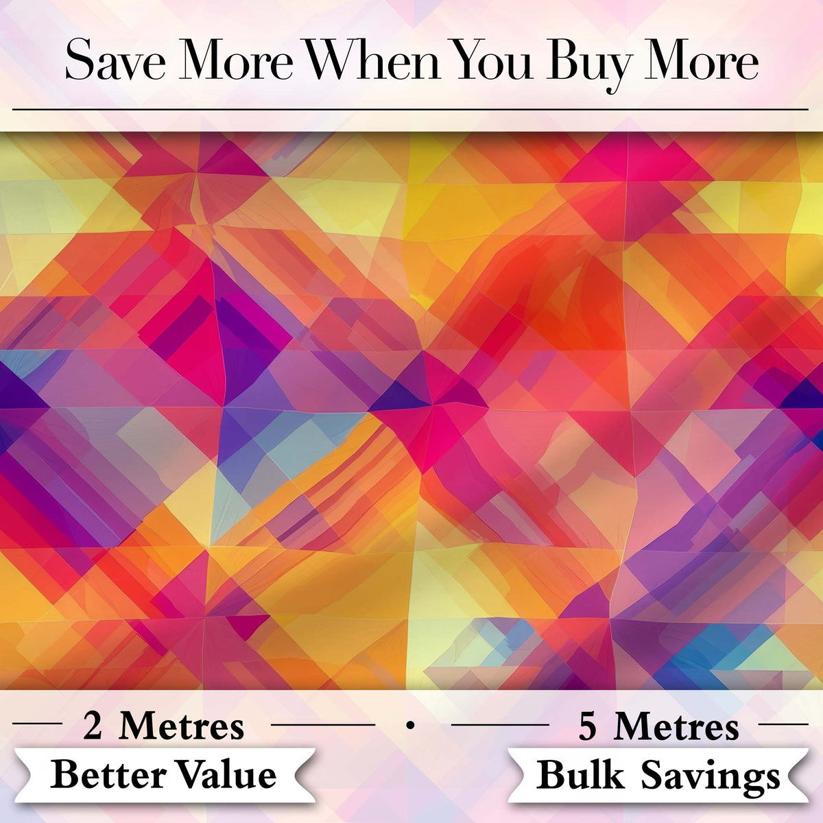 Soft Gradient Polygon Abstract Warm Color Seamless Pattern Digital Print Fabric by the Metre UK Sewing Quilting Textile