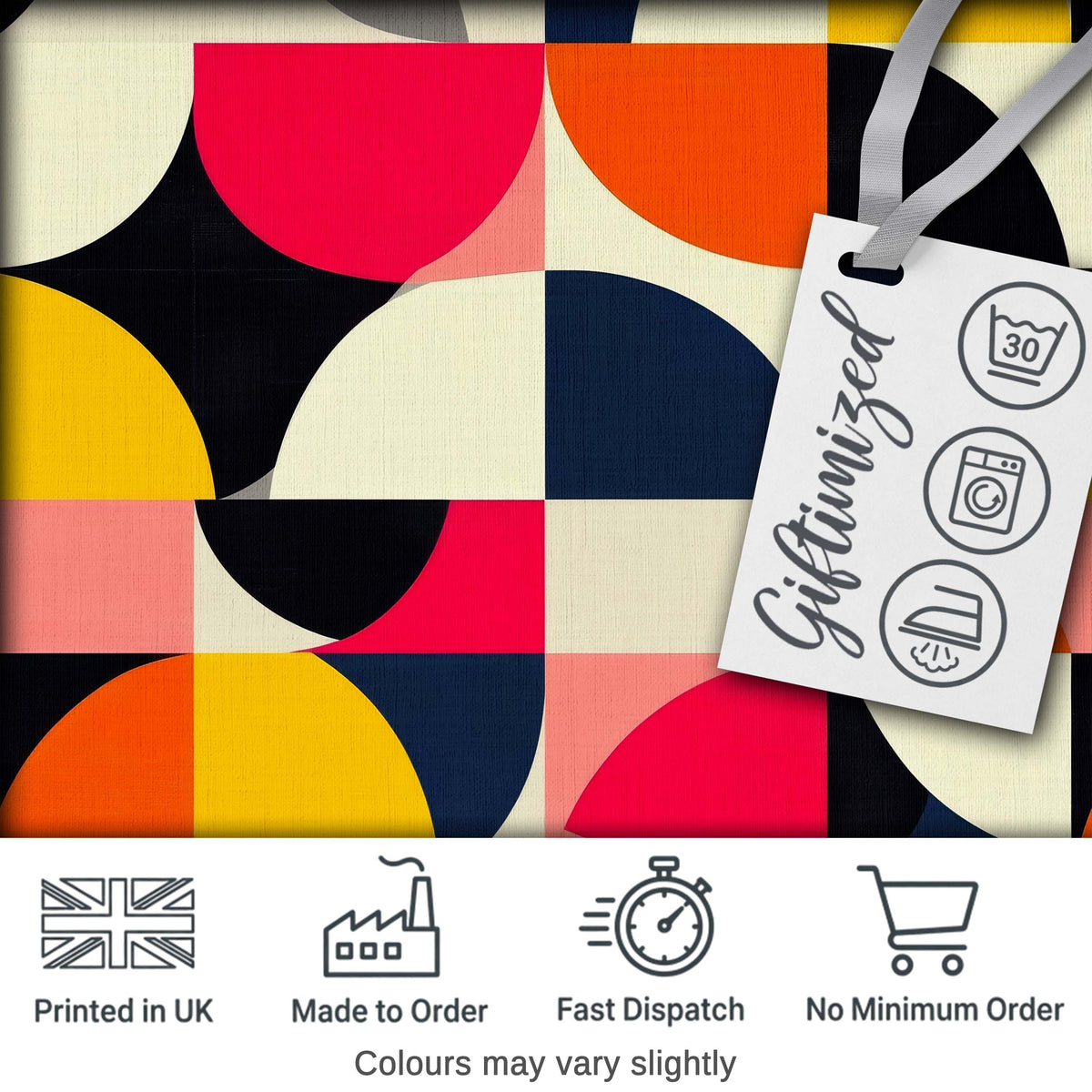 Bold Mid Century Abstract Curved Shapes Color Block Seamless Pattern Digital Print Fabric by the Metre UK Sewing Quilting Textile