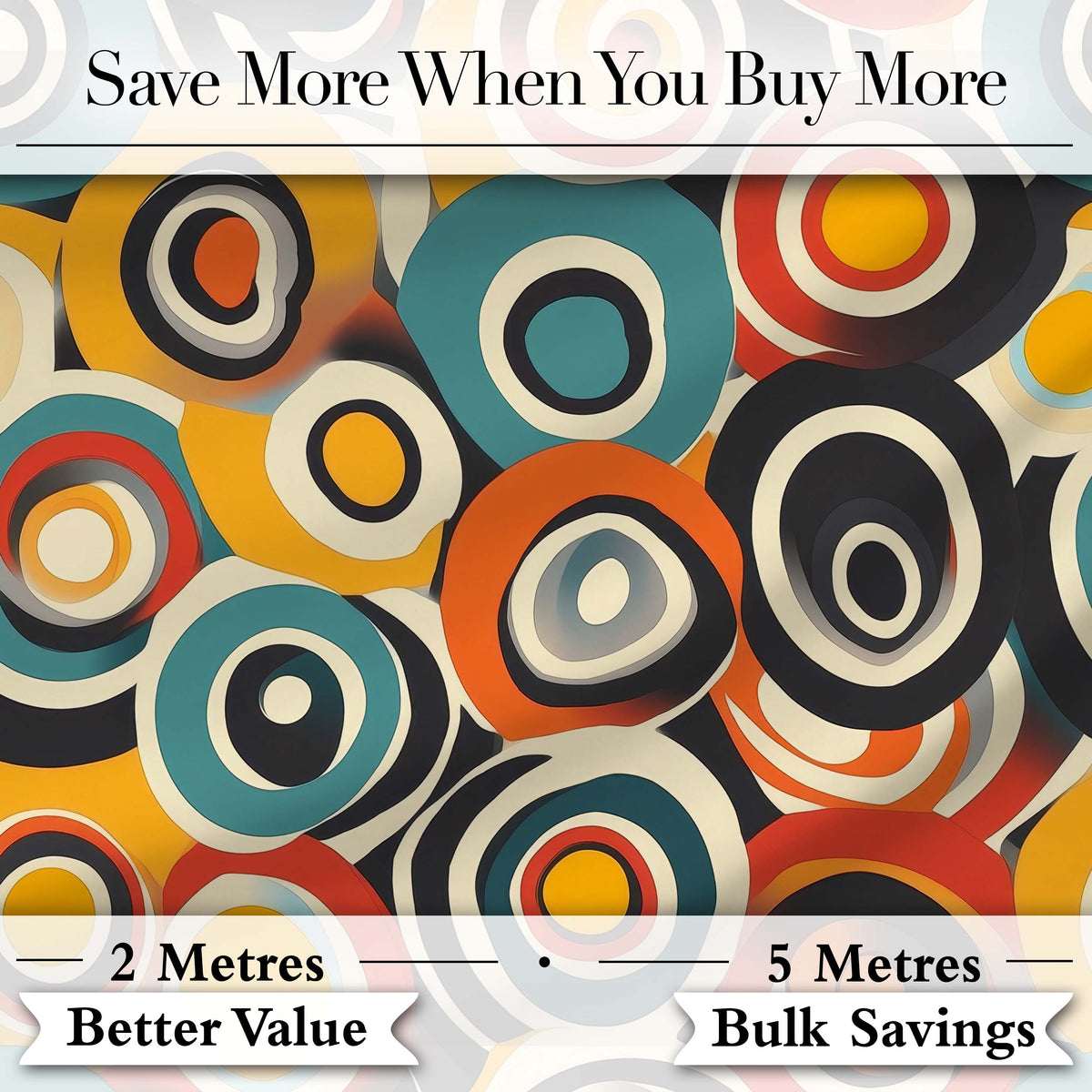 Circle Geometric Abstract Pattern Bold Color Seamless Pattern Digital Print Fabric by the Metre UK Sewing Quilting Textile
