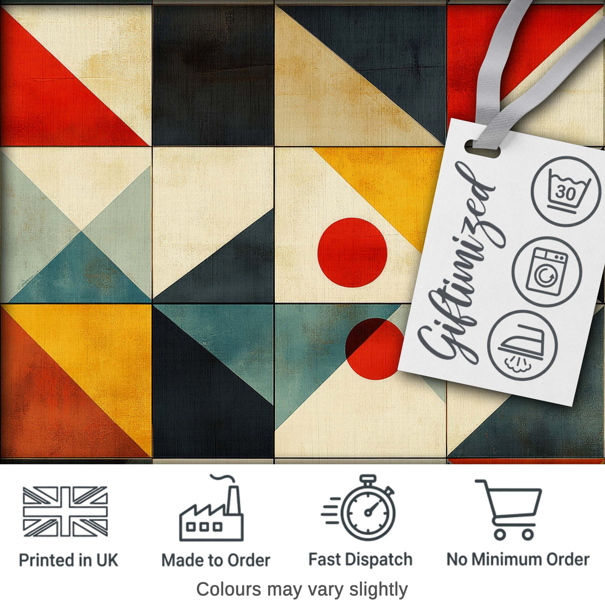 Mid Century Triangle Geometric Abstract Pattern Seamless Pattern Digital Print Fabric by the Metre UK Sewing Quilting Textile