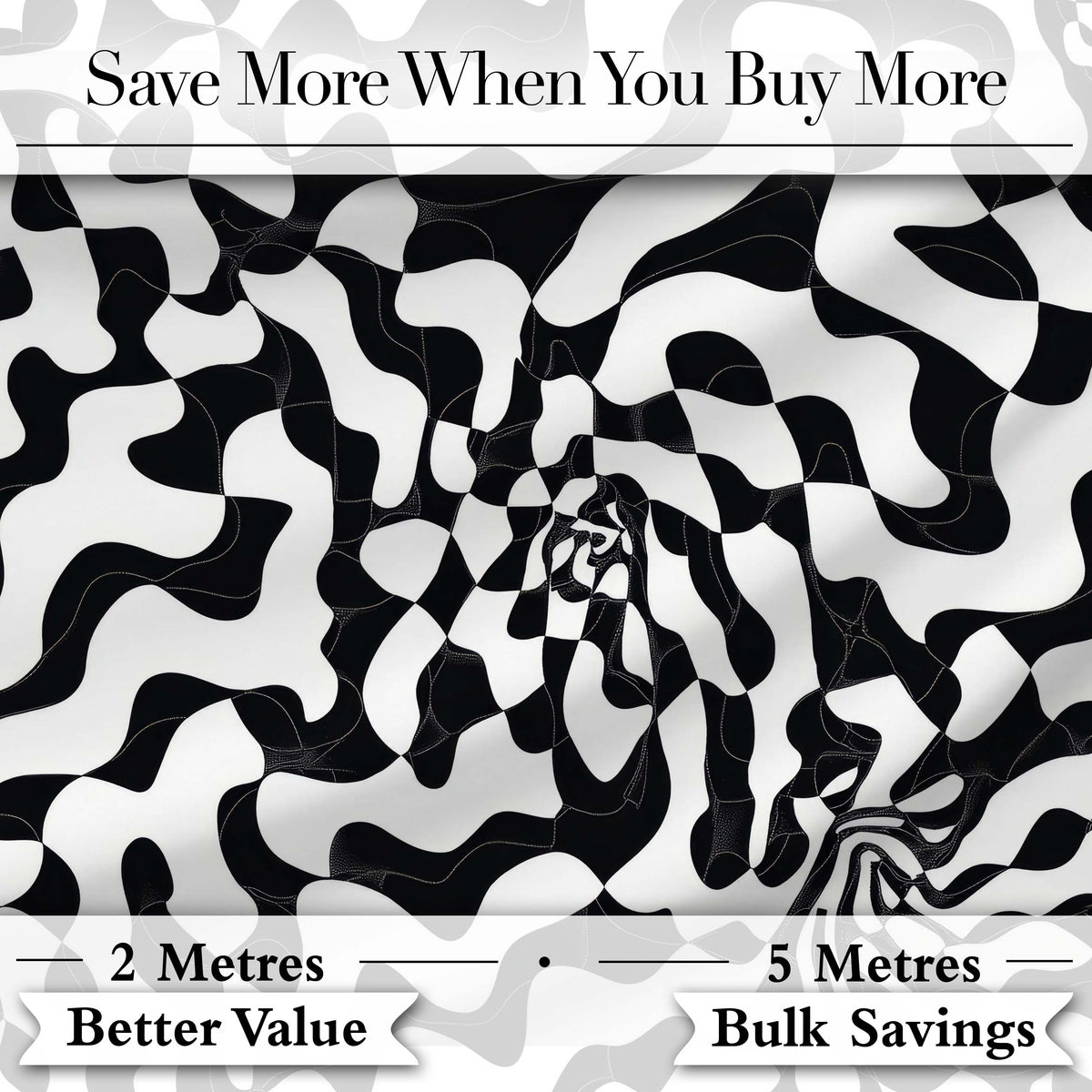 Black White Geometric Maze Abstract Seamless Pattern Digital Print Fabric by the Metre UK Sewing Quilting Textile