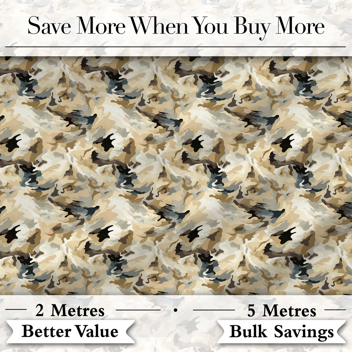 Neutral Camouflage Texture Organic Seamless Pattern Digital Print Fabric by the Metre UK Sewing Quilting Textile