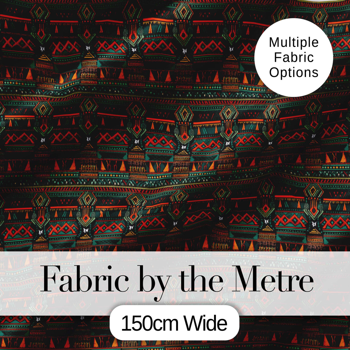 Ethnic Tribal Geometric Stripe Pattern Seamless Pattern Digital Print Fabric by the Metre UK Sewing Quilting Textile