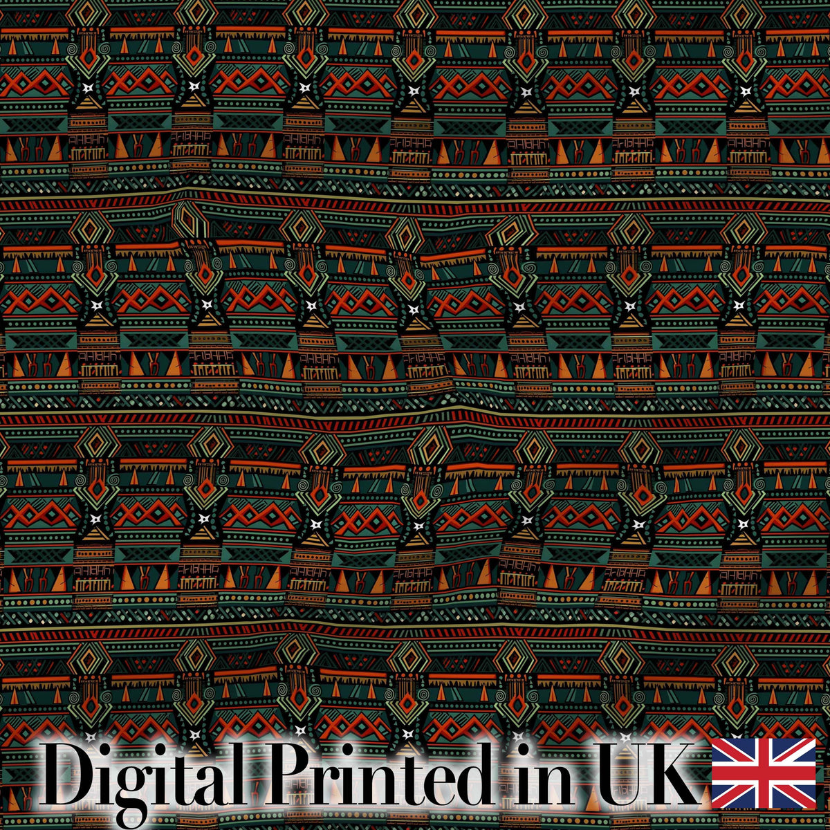 Ethnic Tribal Geometric Stripe Pattern Seamless Pattern Digital Print Fabric by the Metre UK Sewing Quilting Textile