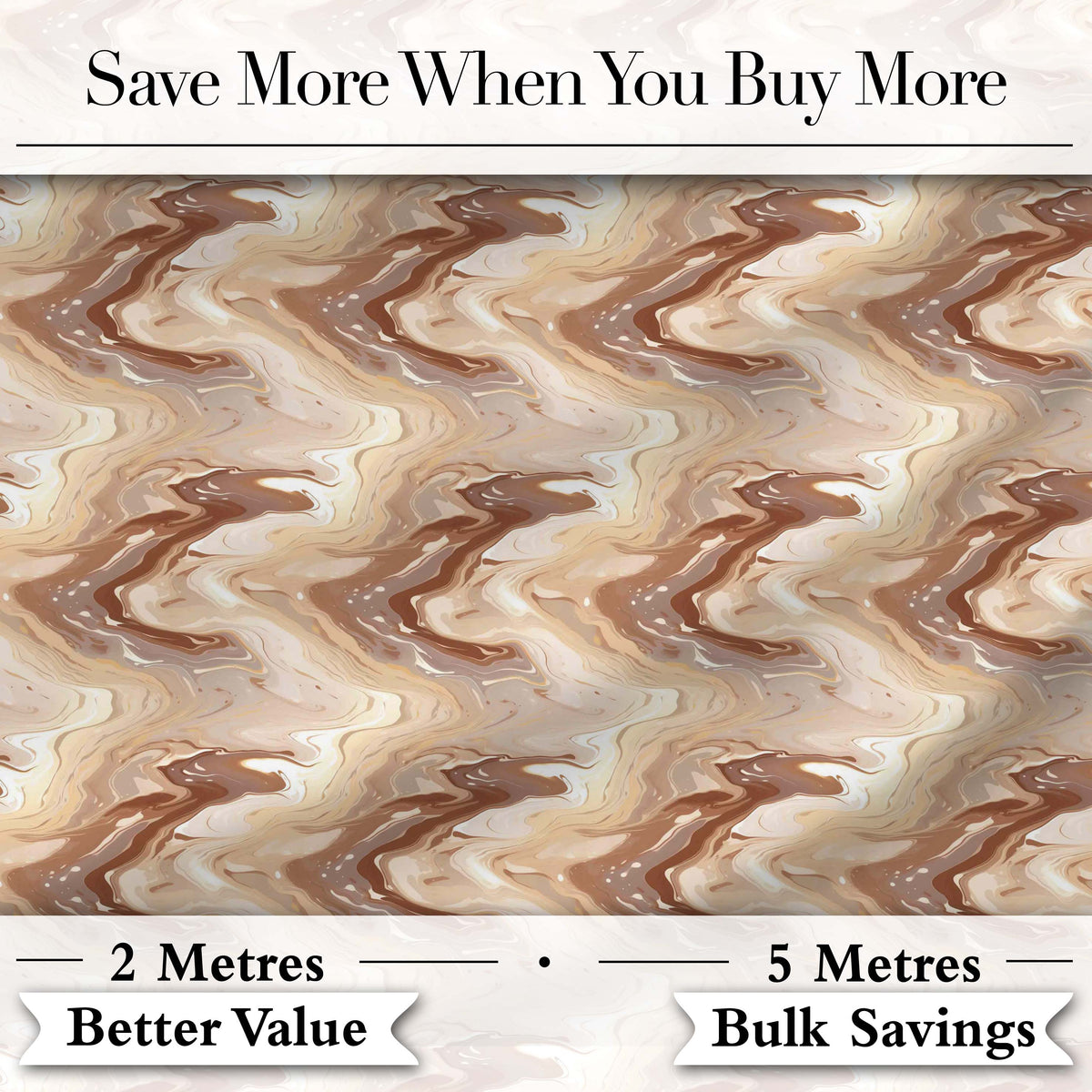 Neutral Beige Marble Fluid Abstract Swirl Seamless Pattern Digital Print Fabric by the Metre UK Sewing Quilting Textile