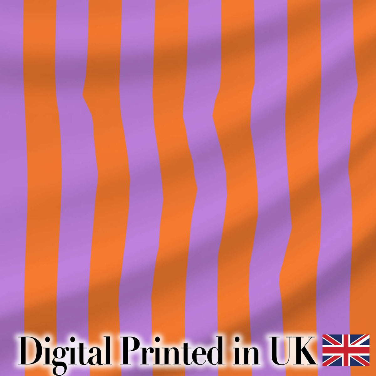 Orange and Purple Wavy Stripe Abstract Seamless Pattern Digital Print Fabric by the Metre UK Sewing Quilting Textile