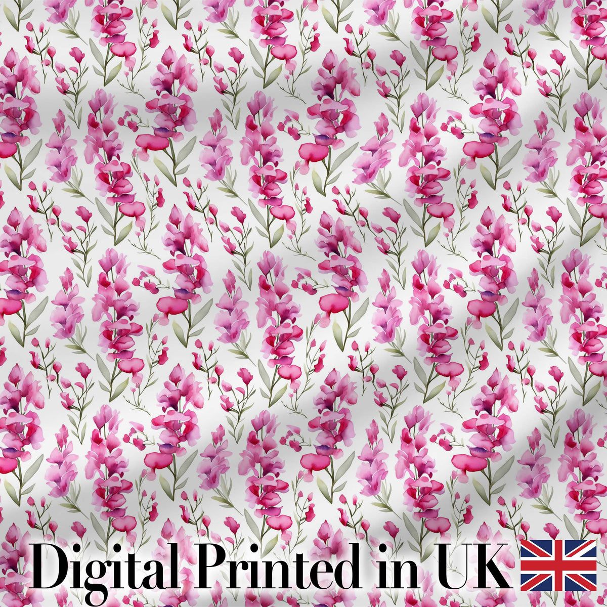 Pink Watercolor Blossom Floral Seamless Pattern Soft Romantic Design Digital Print Fabric by the Metre UK Sewing Quilting Textile
