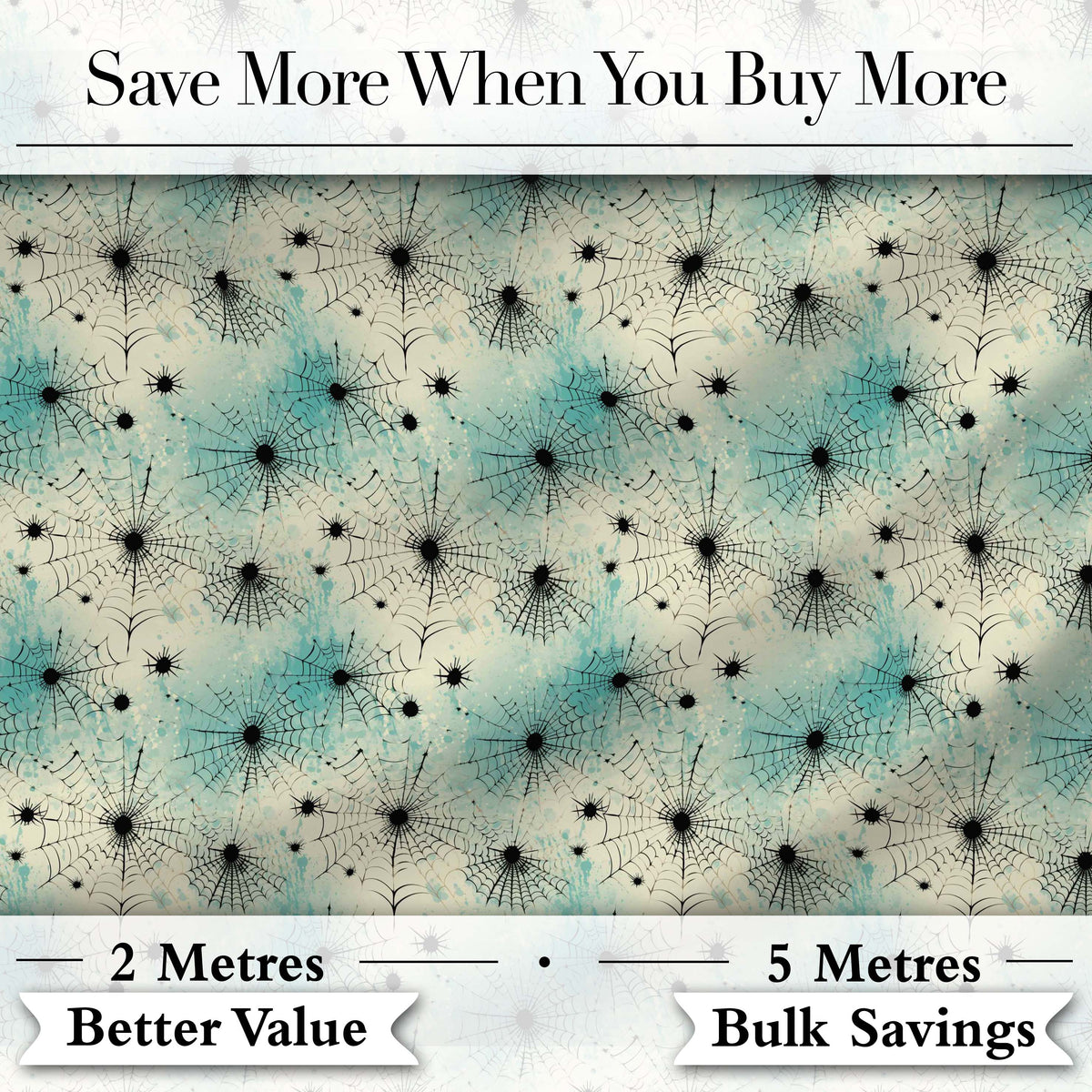 Spider Web Pattern with Splatter Effect on Light Background Seamless Design Digital Print Fabric by the Metre UK Sewing Quilting Textile