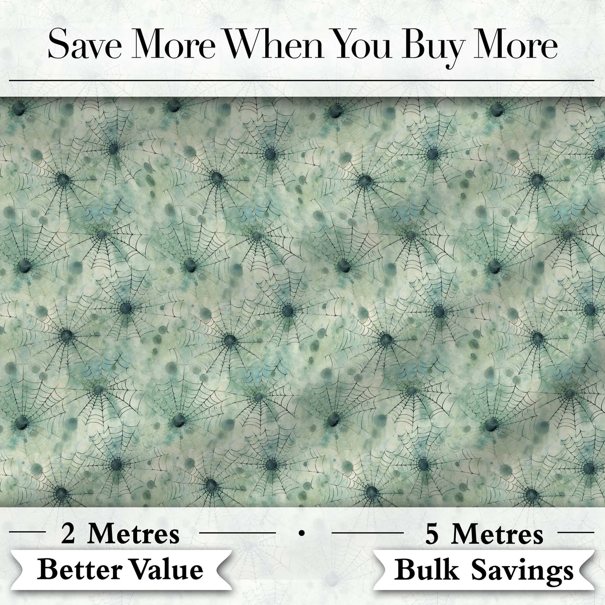 Soft Green Watercolor Spider Web Pattern Seamless Artistic Texture Design Digital Print Fabric by the Metre UK Sewing Quilting Textile