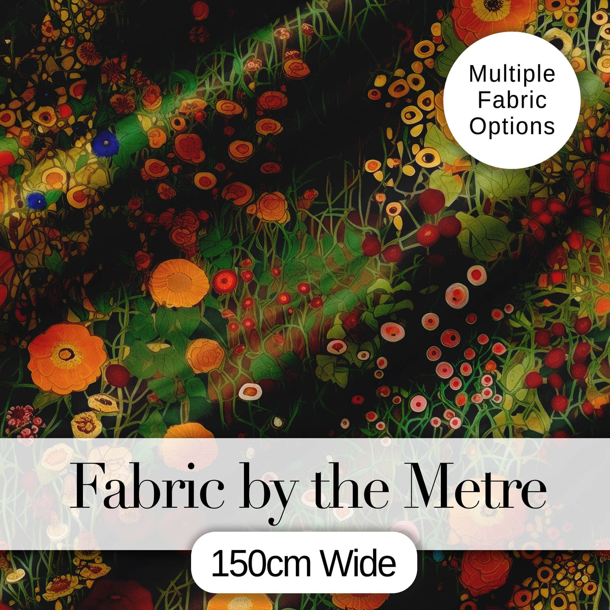 Lush Green Floral Garden Detailed Leaves Blossoms Seamless Pattern Design Digital Print Fabric by the Metre UK Sewing Quilting Textile