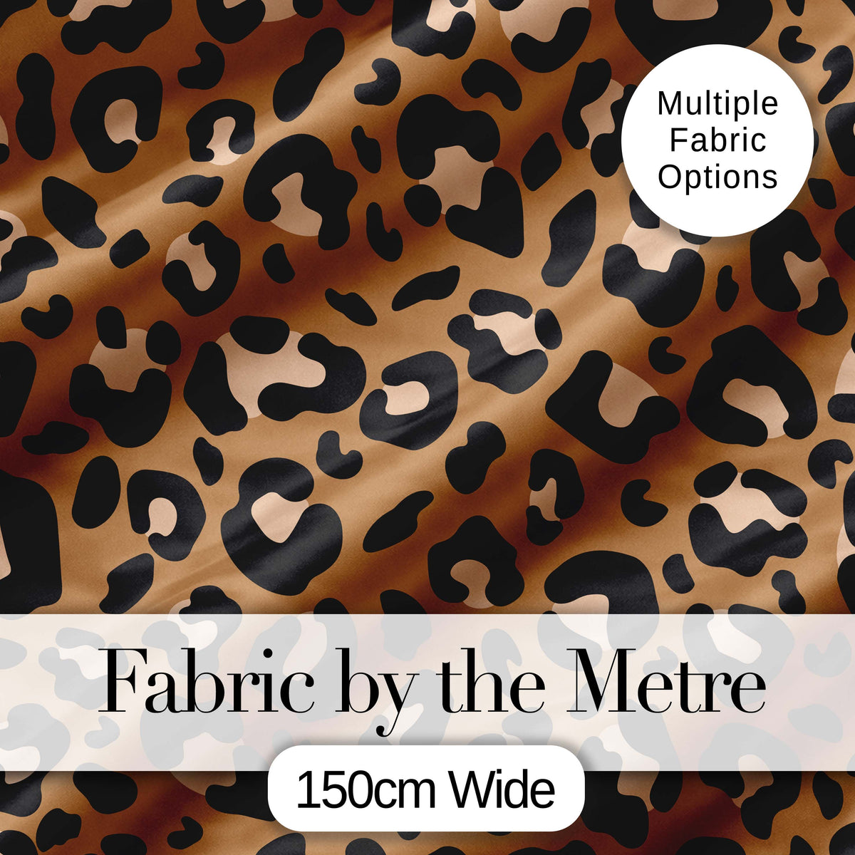 Modern Leopard Animal Print Seamless Pattern Stylish Fashion Design Digital Print Fabric by the Metre UK Sewing Quilting Textile