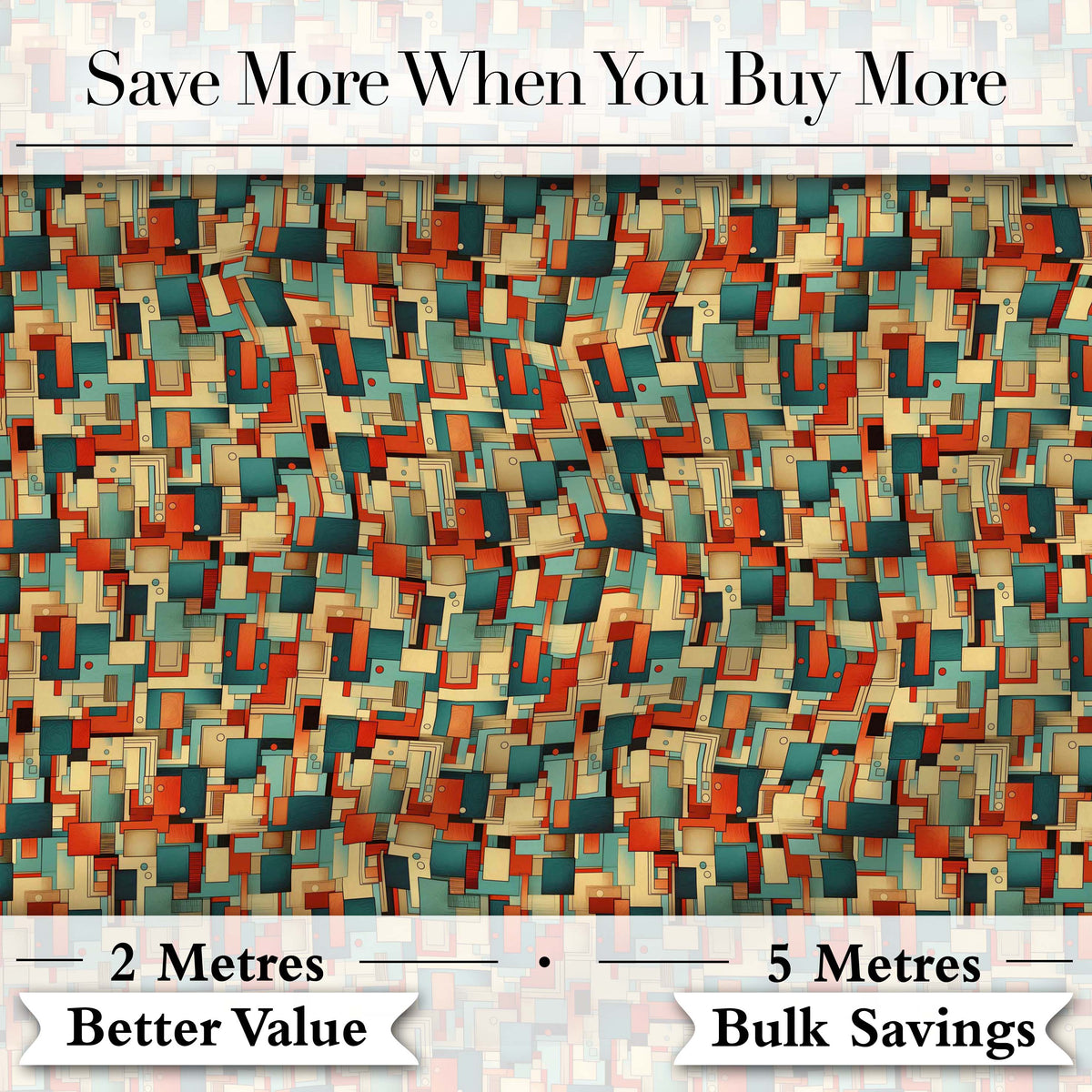 Bold Abstract Geometric Blocks Color Seamless Pattern Design Digital Print Fabric by the Metre UK Sewing Quilting Textile