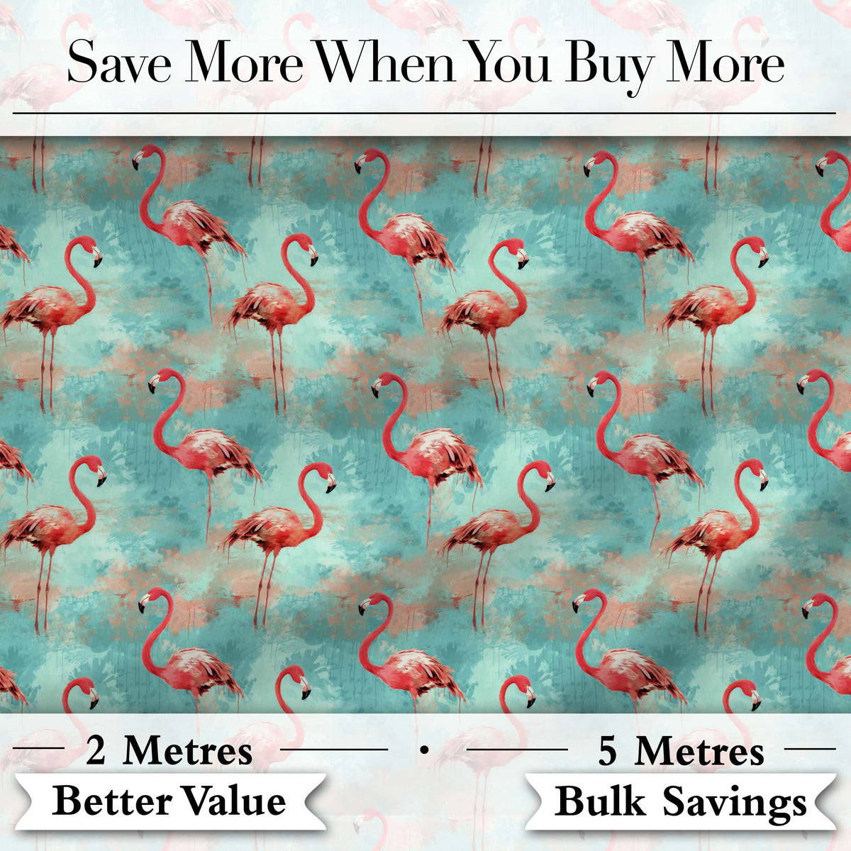 Artistic Flamingo Birds Paint Splash Background Seamless Pattern Digital Print Fabric by the Metre UK Sewing Quilting Textile