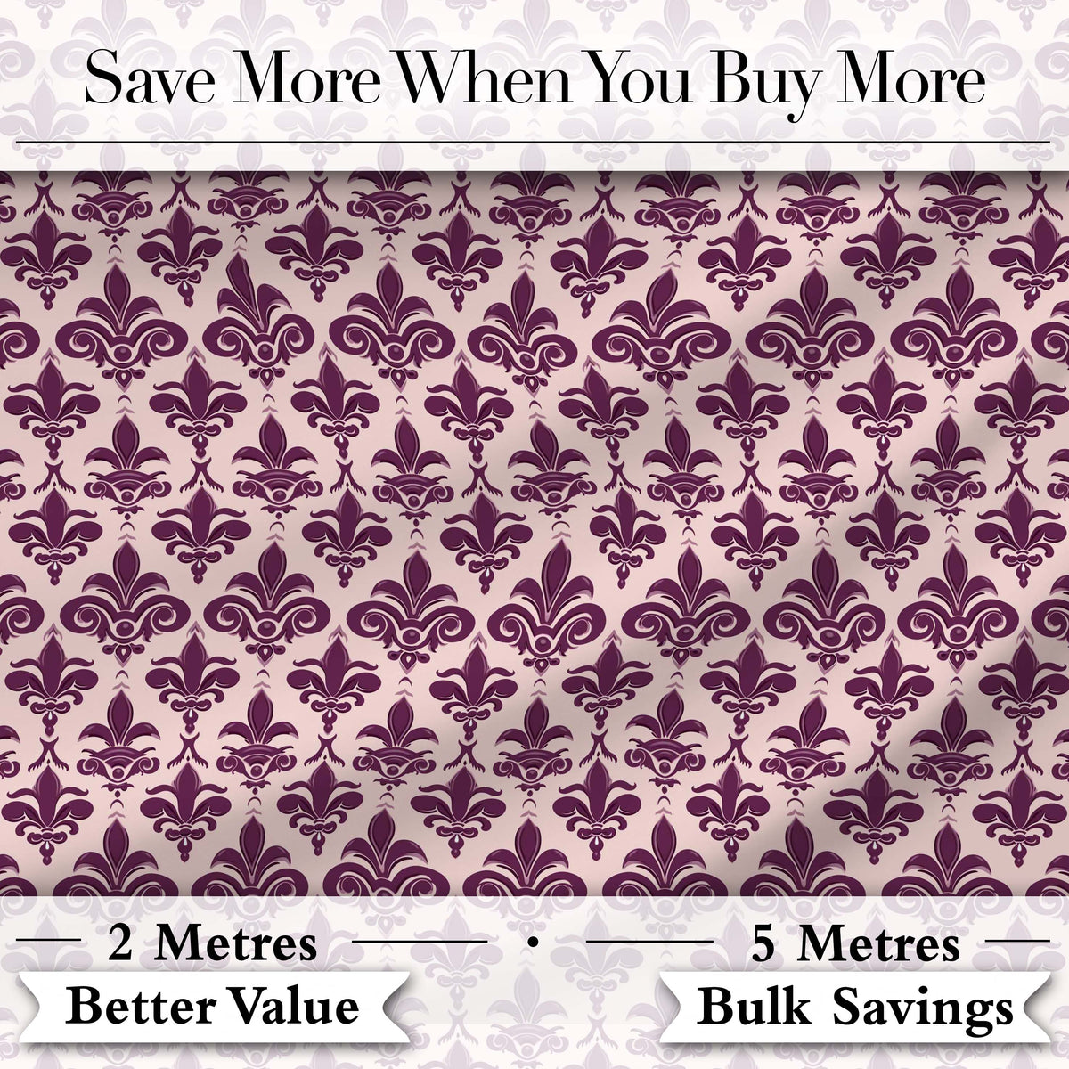 Classic Plum Damask Floral Repeat Pattern Elegant Background Digital Print Fabric by the Metre UK Sewing Quilting Textile