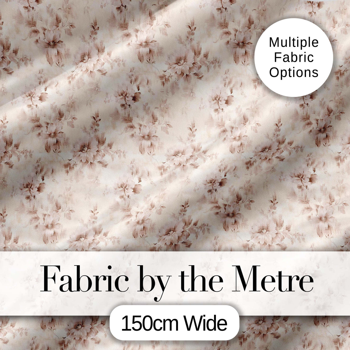 Muted Blush Floral Vintage Garden Seamless Pattern Digital Print Fabric by the Metre UK Sewing Quilting Textile
