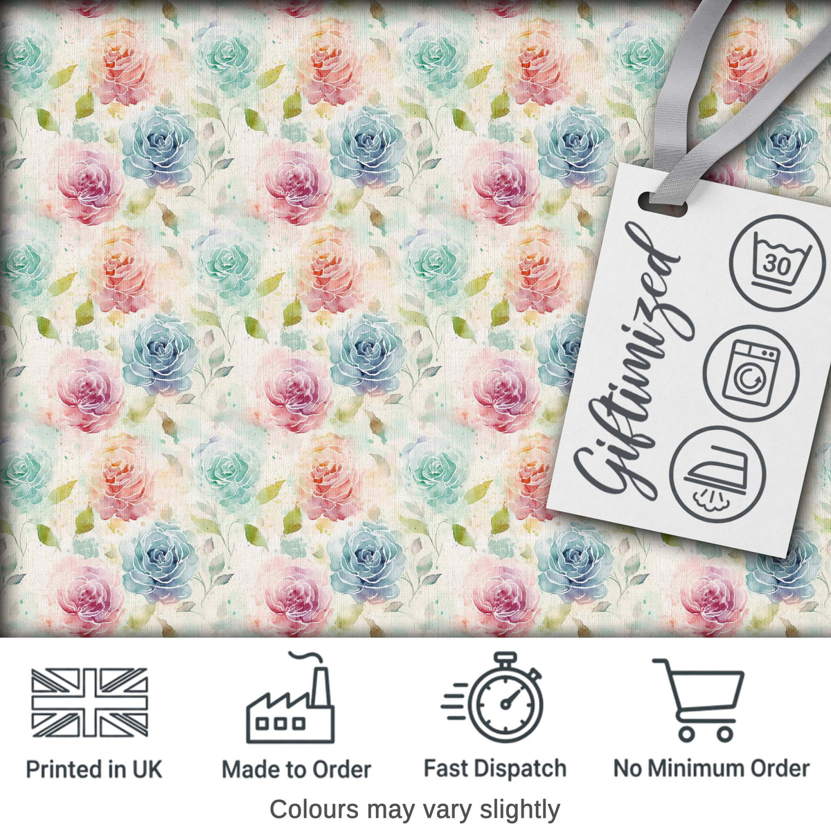 Classic Rose Bouquet Floral Vintage Seamless Pattern Digital Print Fabric by the Metre UK Sewing Quilting Textile