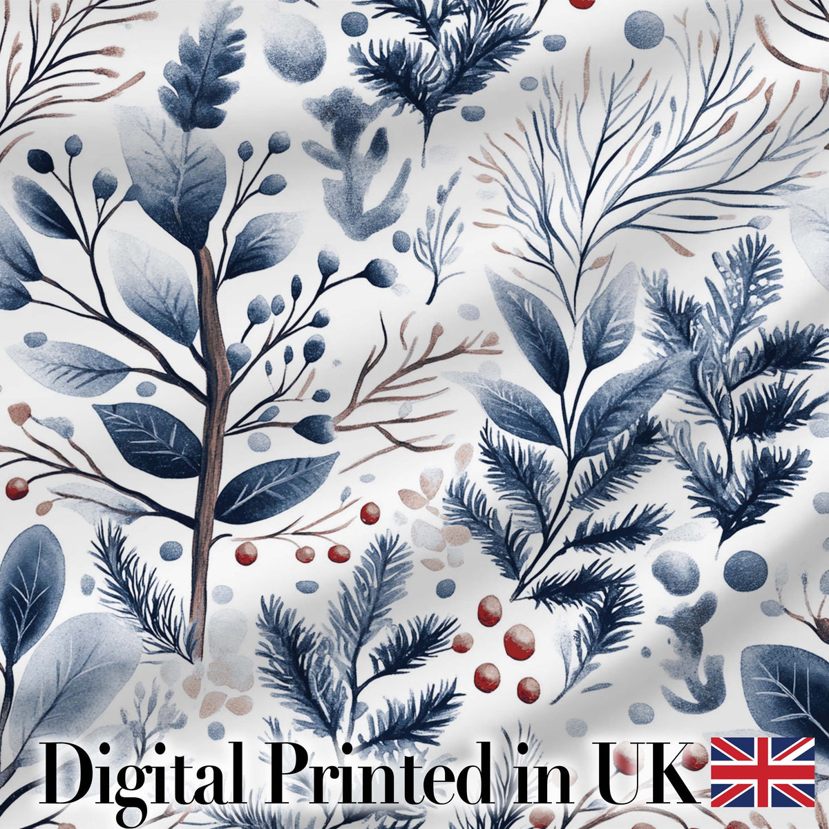 Vintage Nordic Stripe Snowflake Seamless Pattern Digital Print Fabric by the Metre UK Sewing Quilting Textile