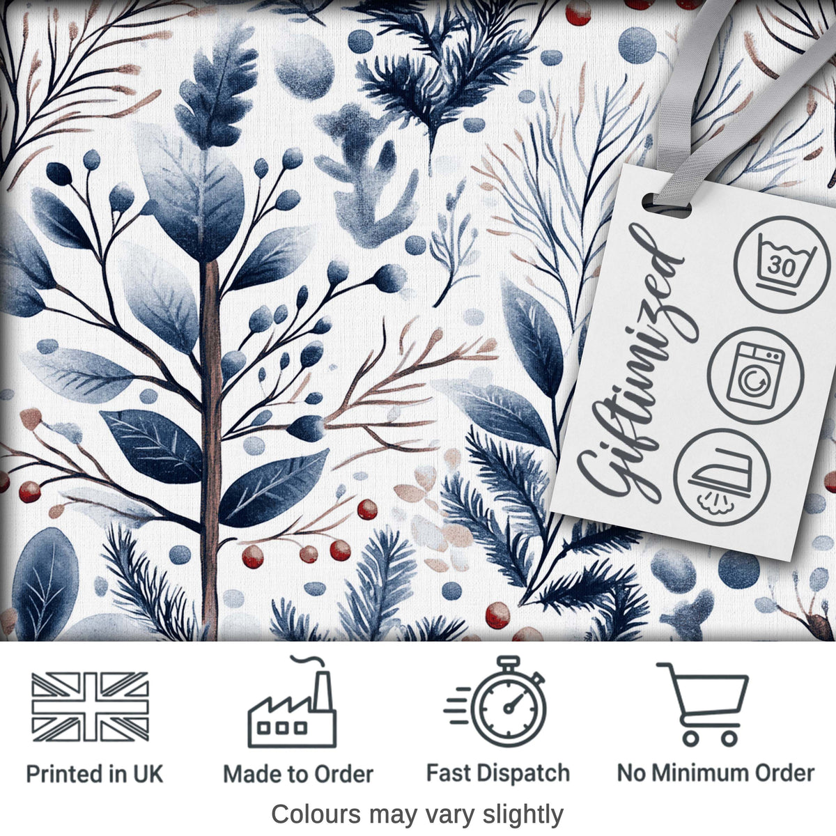 Vintage Nordic Stripe Snowflake Seamless Pattern Digital Print Fabric by the Metre UK Sewing Quilting Textile