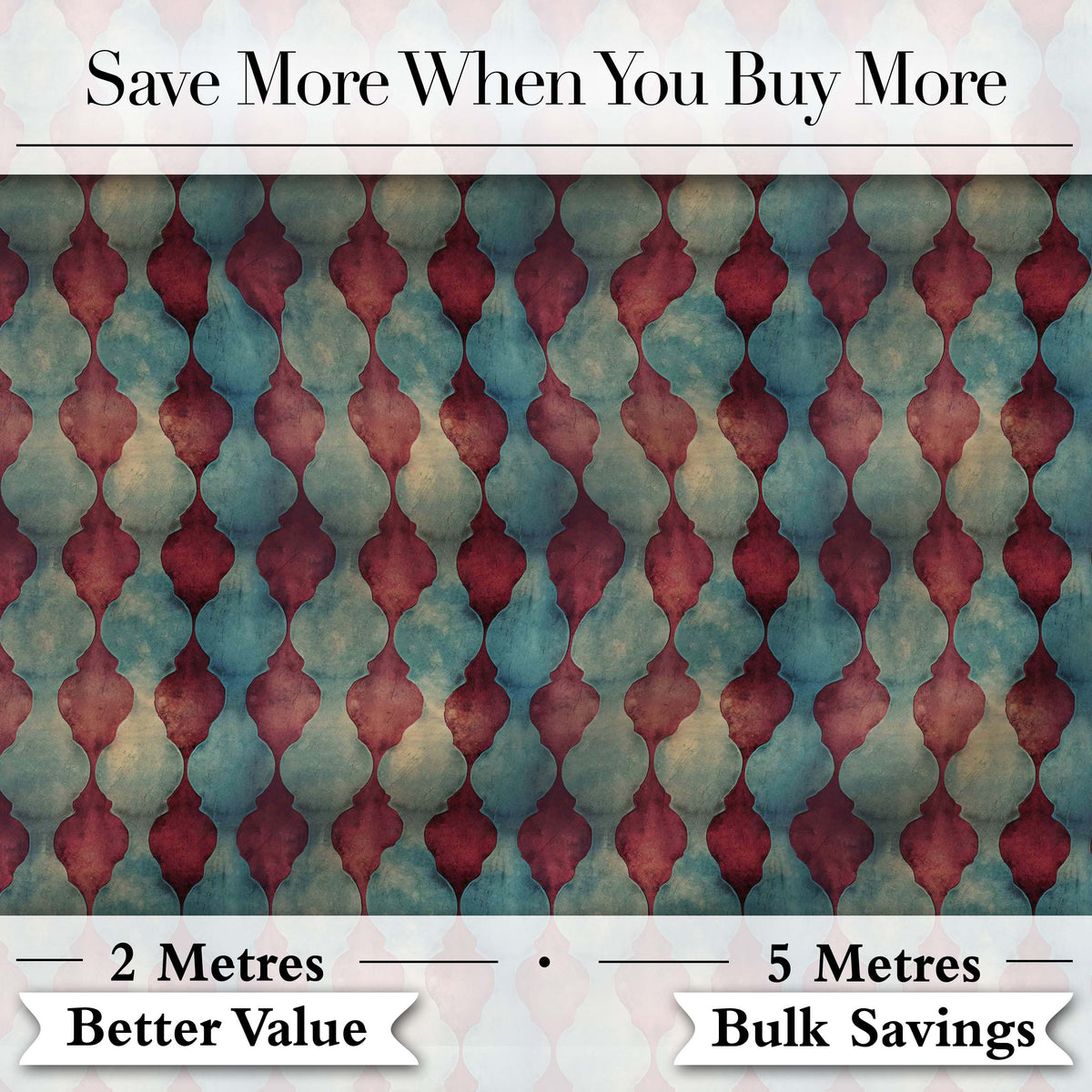 Teal Burgundy Abstract Geometric Seamless Pattern Digital Print Fabric by the Metre UK Sewing Quilting Textile