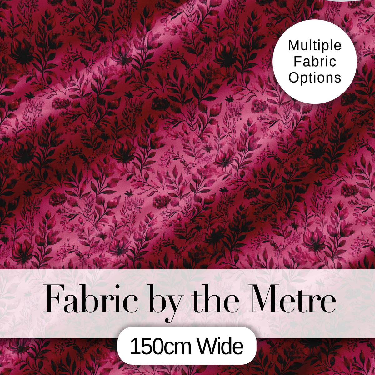 Vintage Mauve Floral Silhouette Pattern on Dusky Background Seamless Pattern Digital Print Fabric by the Metre UK Sewing Quilting Textile